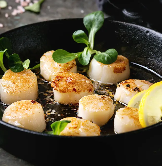 Pan-Seared Scallops with Lemon White Wine Recipe at NutriaMed