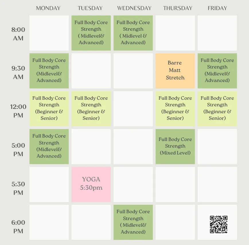 NutriaMed Fitness Class Group Schedule NutriaMed Fitness Class Group Schedule